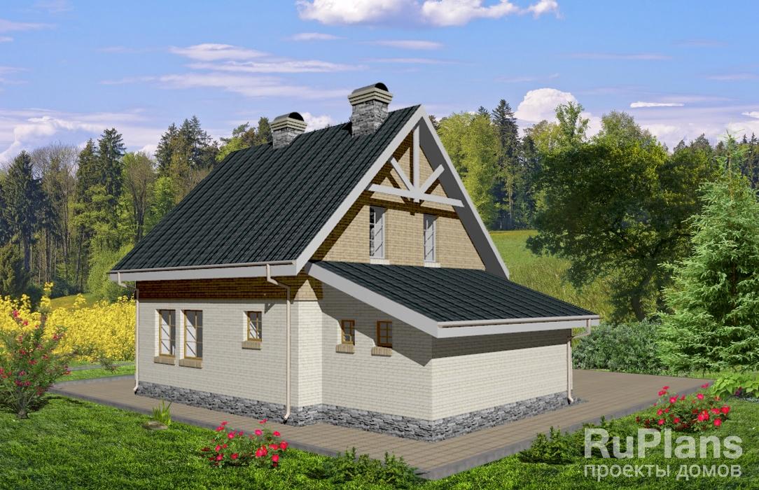 Rg3666 - Компактный коттедж из керамзитобетонных блоков