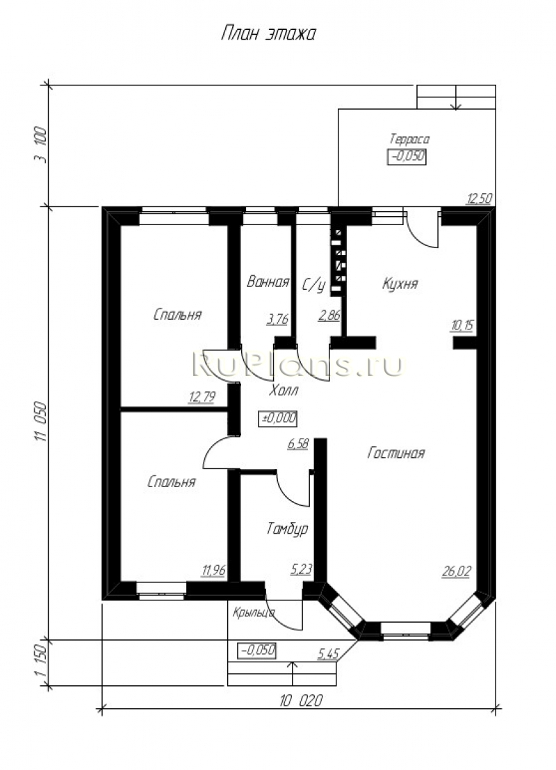 Проекты домов 70 м² из пеноблоков - Дома из газобетона на 70 кв м в  Новокузнецке